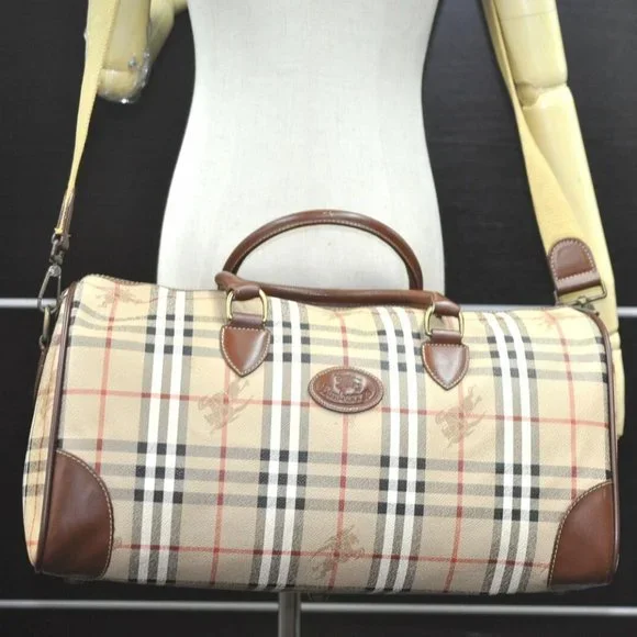 Auth Burberrys Nova Check 2Way Travel Boston Bag P - Picture 10 of 15